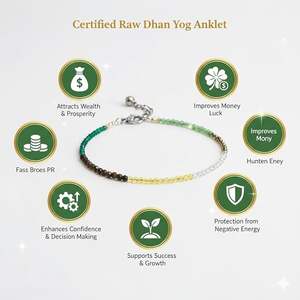 Crystal <b>bracelet</b> Multi Anklet Raw Dhan Yog Round <b>Beads</b> <b>Bracelet</b> 8mm Stone Fashion <b>Men</b> and Women Gift Energy - Product Image 6