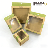 Dossiers en kraft brun personnalisés, écologiques, recyclables, emballage pour smartphone avec câble USB 3-en-1, fenêtre transparente, design pliable