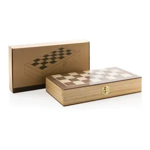 Scacchiera Pieghevole in Legno Sostenibile FSC, Gadget Ecologico per Giocatori di Scacchi - Product Image 3