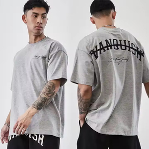 เสื้อยืดผ้าฝ้าย100% ขนาดใหญ่พิเศษของผู้ชายเสื้อถักโอเวอร์ไซส์สำหรับออกกำลังกายในชีวิตประจำวัน - Product Image 1