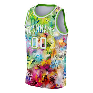 Maillot de basket-ball imprimé par sublimation de haute qualité OEM en gros 2025, design unisexe, logo personnalisé confortable, respirant, séchage rapide - Product Image 2