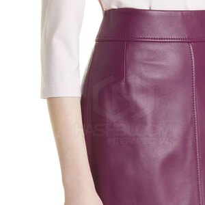2024 Custom Plus Size Women's Genuine Leather Natural Waist Lace Casual Breathable Mini Knitted Solid Pattern Pleated <b>Skirt</b> High - Product Image 5