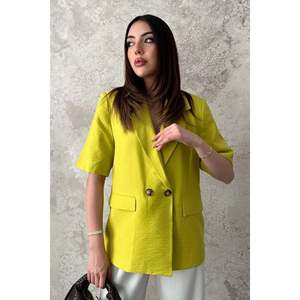 Olive 2-Button <b>Short</b>-<b>Sleeve</b> <b>Jacket</b> - Olive - Product Image 1