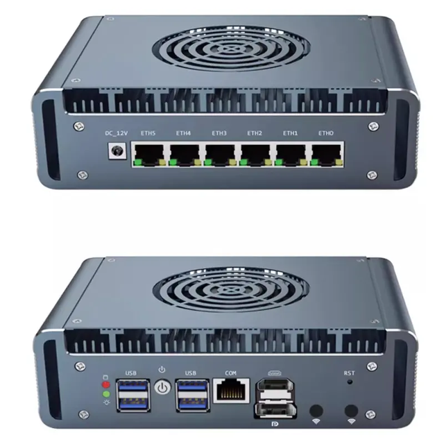 New Firewall Mini PC Intel N Series Quad Core N100 DDR4 SSD Industrial Soft Router 6*Intel I226-V 2.5G Silent Fan