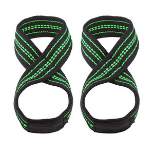 Logotipo personalizado entrenamiento Fitness acolchado figura 8 correas levantamiento de pesas gimnasio correas de levantamiento de pesas hecho propio figura ocho - Product Image 1