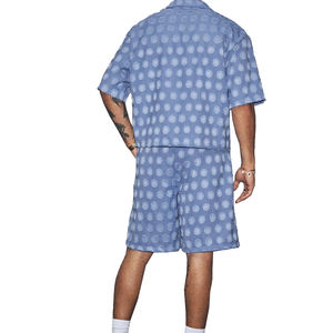 Conjunto de pantalones cortos de mezclilla para hombre bien diseñados, ropa de invierno informal sólida de secado rápido - Product Image 3