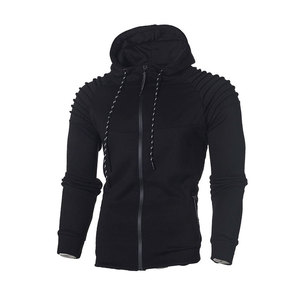 Sweat-shirt à capuche zippé pour homme, automne-hiver, brodé, écologique, coupe-vent, manches longues, sport - Product Image 5