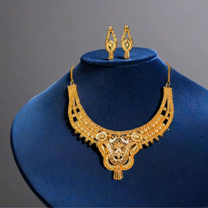 Recién llegado, juego de pendientes de collar con chapado en oro de 22K, estilo único, conjunto de pendientes de collar para mujer, joyería de exportadores - Product Image 1