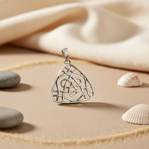 Pendentif en argent 925 avec nœud celtique pour femmes, à porter au quotidien, cadeau, plaqué rhodium, avec diamant, perle, or blanc, or rose - Product Image 3