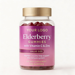 Gummies <span class=keywords><strong>de</strong></span> défense immunitaire quotidiennes en direct d'usine - Extrait d'églantier noir + Vitamine C & Zinc pour un soutien bien-être toute l'année - Product Image 1