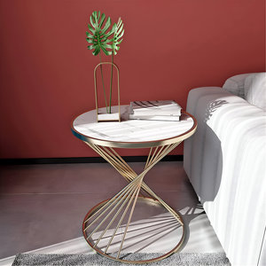 Gran Venta de tapa de mármol redonda creativa con marco de metal, sofá, mesa auxiliar para el hogar, balcón, uso en el Hotel - Product Image 2