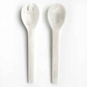 Ensemble de service à salade en résine tendance, cuillère et fourchette en acrylique vert, vaisselle de table, outil de restauration, vente en gros, nouveau produit en stock - Product Image 3