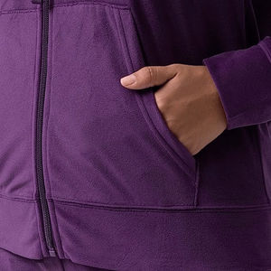 Vêtements de jogging pour femmes, ensemble d'entraînement personnalisé pour femmes, fermeture éclair intégrale, couleur unie, tissu uni pour femmes, survêtement - Product Image 4
