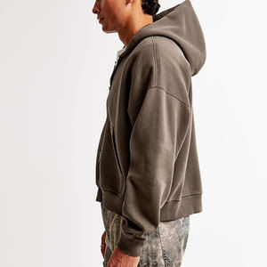 Offre Spéciale personnaliser Logo acide lavé solide conception sweats à capuche pour hommes meilleure vente tissu à séchage rapide haute rue Style hommes sweats à capuche - Product Image 3