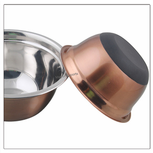 Bol à mélanger en acier inoxydable de 22 cm Bol à salade de cuisine écologique Base en silicone antidérapante Bols antidérapants en métal durable - Product Image 6