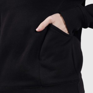 Sweat à capuche noir Delta pour femme, idéal pour l'entraînement hivernal, en maille respirante brodée, avec fermeture éclair, pour le quotidien - Product Image 5