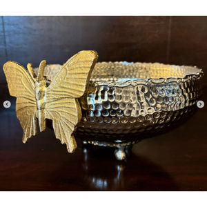 Tendance Design Vaisselle Chocolat Bol Doux Serveur Plateau Creative Argent Martelé Finition Papillon Accent Chocolat Bol - Product Image 3