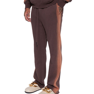 2024 Men's Midweight Vintage Sun Fade Flare Mid Waist <b>Elastic</b> Waist Waterproof Sweatpants High Quality Polyester/Cotton - Product Image 5