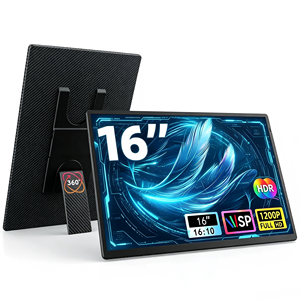 Moniteur portable IPS Full HD 16 pouces avec support et interface Type C <span class=keywords><strong>pour</strong></span> usage professionnel, compatible ordinateur portable et <span class=keywords><strong>PC</strong></span> - Product Image 1