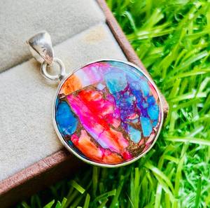 จี้สีเทอร์ควอยซ์ทรงกลมคูเปอร์สีเงิน925ขนาด21มม. พร้อมจี้และเสน่ห์ใส่ตัวเรือนสุดหรูจี้และเสน่ห์ - Product Image 4