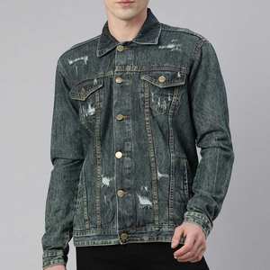 แจ็กเก็ตยีนส์สำหรับผู้ชายสไตล์เทอร์รี่วินเทจแจ็กเก็ตยีนส์ - Product Image 1