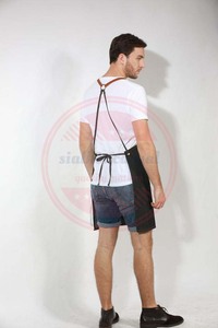 Delantal de peluquero profesional delantal de mezclilla estilista con cuero | capa de peluquero al por mayor para su uso en salón - Product Image 5