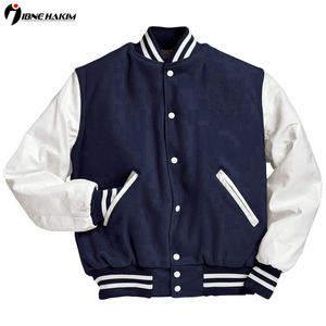 Chaqueta de béisbol Varsity Letterman de lana ligera personalizada para hombre al por mayor, chaqueta de invierno de lana de algodón con cuello levantado, revestimiento de satén para - Product Image 2
