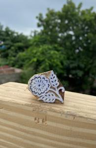 Hand-Carved Floral <b>Wood</b> <b>Block</b> Print Stamps | Floral Motif Designs | Textile <b>Block</b> Printing Tools - Product Image 3