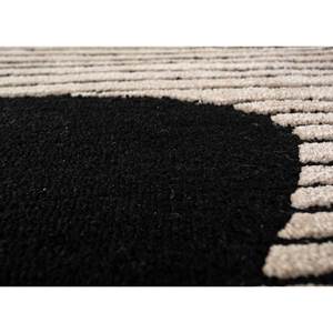 Tapis en laine et viscose gris et noir, tufté à la main, motif abstrait pour usage domestique - Tra-14976 - Product Image 3