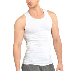 Débardeurs pour hommes en coton 100% respirant, à séchage rapide, col en V, couleur unie, confortables, écologiques, avec logo personnalisé, prix de gros - Product Image 1