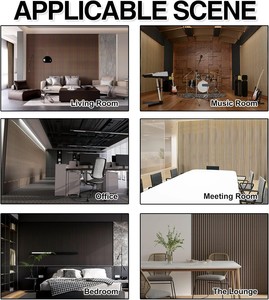 Panneaux muraux à lattes en bois de caoutchouc MDF de haute qualité, épaisseur 17-21 mm, feutre acoustique insonorisant pour la décoration intérieure et les meubles - Product Image 2