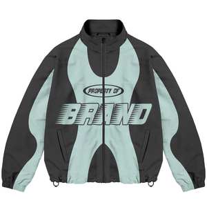 Haute qualité coton hiver écologique coupe-vent piste ensemble bande réfléchissante survêtement hommes personnalisé imperméable unisexe - Product Image 3