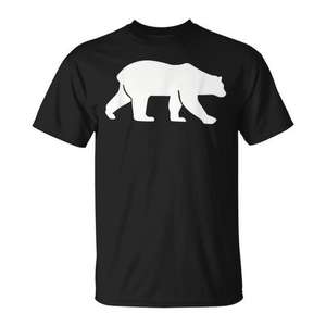 <b>Walking</b> Polar Bear T-<b>Shirt</b> Black Unisex Adult Size Medium - Product Image 1
