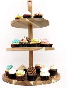 Support à cupcake à 3 niveaux et plateau de service pour beignets et desserts | Plateau à plusieurs niveaux et support à cupcakes | Support à gâteau de mariage et partie de thé - Product Image 6