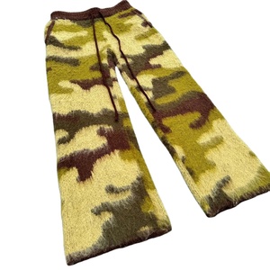 Floral Mohair Anti-rétrécissement bouton hommes floue tricot pantalon doux chaud pantalons de survêtement Streetwear décontracté hiver bas - Product Image 2