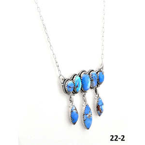 Collier artisanal en turquoise et argent sterling Golden Hills du sud-ouest, bijou de collection culturelle - Product Image 3