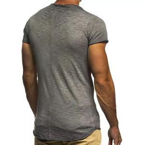 Camiseta de algodón 100% ligera de primera calidad para hombre, ajuste de gran tamaño con logotipo personalizado y ropa de calle, diseño de cuello para hombre - Product Image 5