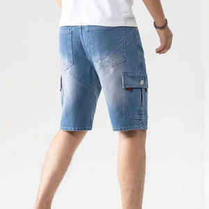 Venta al por mayor de los hombres de moda Casual Jeans Pantalones cortos de tela de mezclilla transpirable verano Pantalones cortos de mezclilla - Product Image 5
