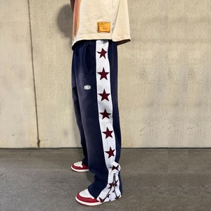 Custom Men's <b>Sun</b> Faded Wash Flared Sweatpants 100% Cotton Wide Leg Jogger Side Pocket Baggy Streetwear - Product Image 2