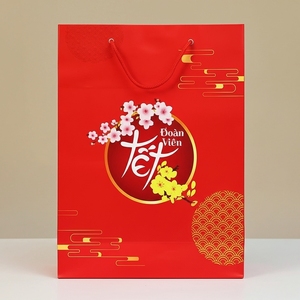 ถุงกระดาษศิลปะเวียดนามแบบย่อยสลายได้เป็นมิตรต่อสิ่งแวดล้อมพิมพ์ได้สำหรับเป็นของขวัญและของตกแต่งในเทศกาลปีใหม่ - Product Image 3