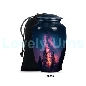 Meilleure vente Urne de crémation galaxie en aluminium noir pour adultes pour cendres humaines Grande urne funéraire décorative avec sac en velours gratuit - Product Image 2