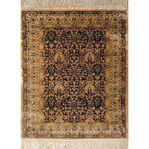 Tapis en soie noués à la main Gulmarg, motif floral rouge et orange, pour la décoration de la maison, du salon ou du couloir, taille 9x12, pour adolescents - Product Image 1