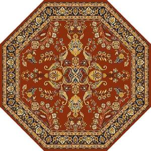 Tapis en laine en forme d'octogone, décoration perse, tapis en laine tufté à la main pour chambre d'hôtel - Product Image 2