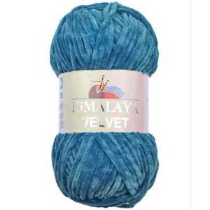 Himalaya Velvet 90041-Mavi Fancy Yarn Modelo un elegante Velvet Havacı - Product Image 1