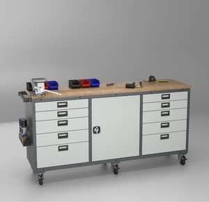 Professional Automotive <b>Tool</b> Cabinet Workstation with Modular Knock-down Design 10 Drawers OEM Customizable <b>Rolling</b> Workbench - Product Image 1