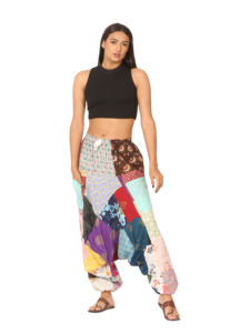 Femmes écologique haute coton toile Harem Joggers décontracté Boho doux respirant ample Cargo pantalon plat gratuit pantalon - Product Image 2