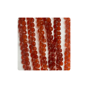 Cuentas de Piedras Preciosas de Cornalina Roja Natural de Primera Calidad, Forma de Corazón Facetado, Briolette de 5 mm, Color Rosa, Hilo de 8 Pulgadas - Product Image 4