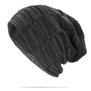 Gorros de Punto Acrílico con Forro Polar Cálido y Suave para Invierno 2025, Gorros Holgados y Desgastados Estilo Rasta para Hombre, Venta al por Mayor - Product Image 3