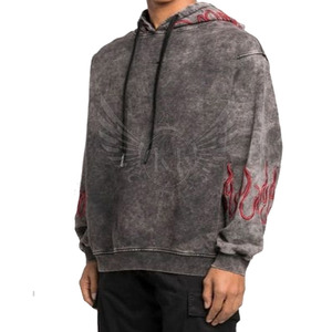 Streetwear เสื้อฮู้ดล้างกรดที่ขายดีที่สุด คุณภาพสูง ออกแบบเสื้อฮู้ดล้างกรดของคุณเองในสต็อก - Product Image 2