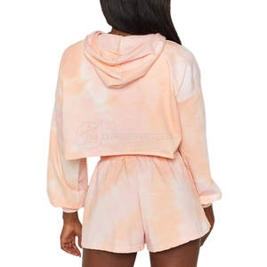 Ensemble haut et short à capuche surdimensionné pour femme de qualité supérieure, taille XL, 100% coton, léger, décontracté, vêtements d'hiver, imprimé uni - Product Image 3